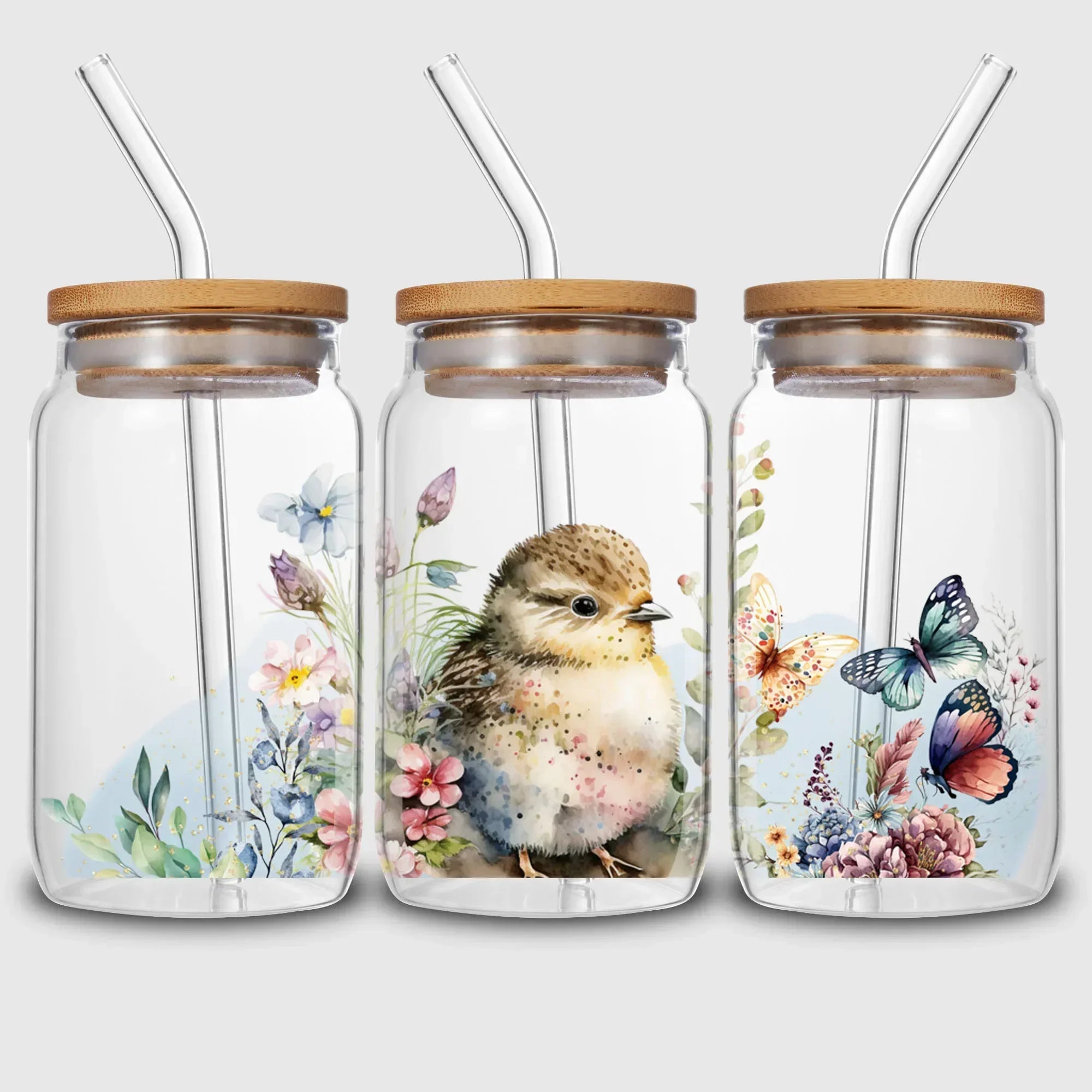5 Sheets Animal UV DTF Cup Stickers, Glass DTF Transfer Stickers, Waterproof Wipe Transfer Paper for 16 oz Glass, Cups,