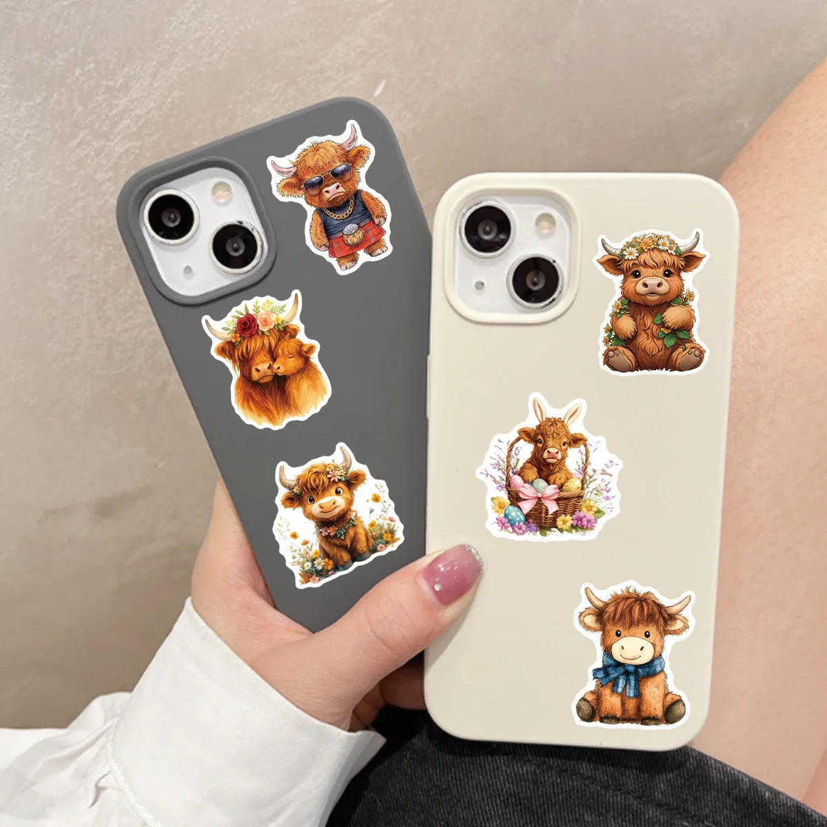 50/100 Pcs Cute Yak Cartoon Fun Stickers PVC Waterproof Thick for Phone Laptop Suitcase Fridge File Holder Binder Decals