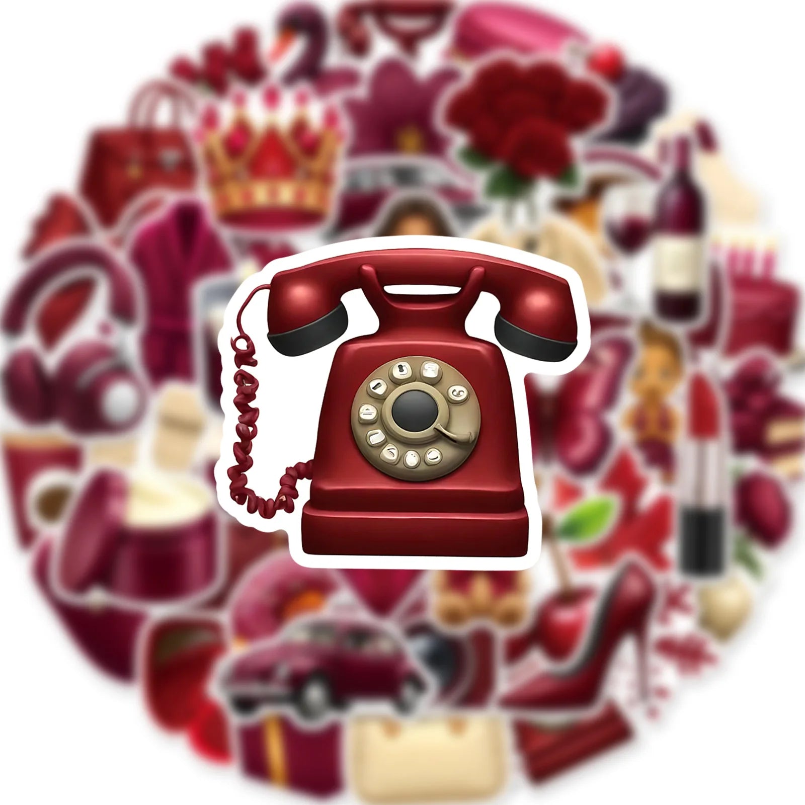 50/100 Pcs Ins Style Wine Red Intellectual Female Lifestyle Stickers for Suitcase Phone Case Laptop Wardrobe Shoe Rack HD Decals