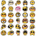 50Pcs Cute Smiling Faces Cartoon Funny Sticker Kawaii Creative Waterproof Decal for Laptop Luggage DIY Child Phone Stationery