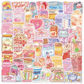 10/30/50PCS Kawaii Ins Snack PVC Sticky Sticker Aesthetic DIY Decoration Scrapbooking School Stationery Supplies for Kids