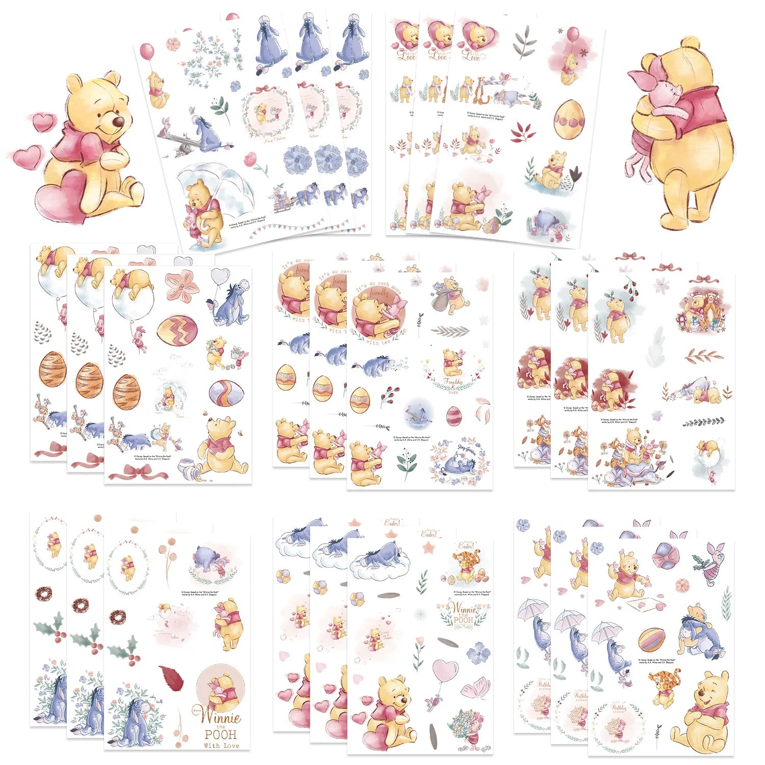 8/16 Pcs Cute Teddy Bear Make A Face Puzzle Stickers DIY Game Crafts for Cup Stationery Box Phone Scrapbook Decals