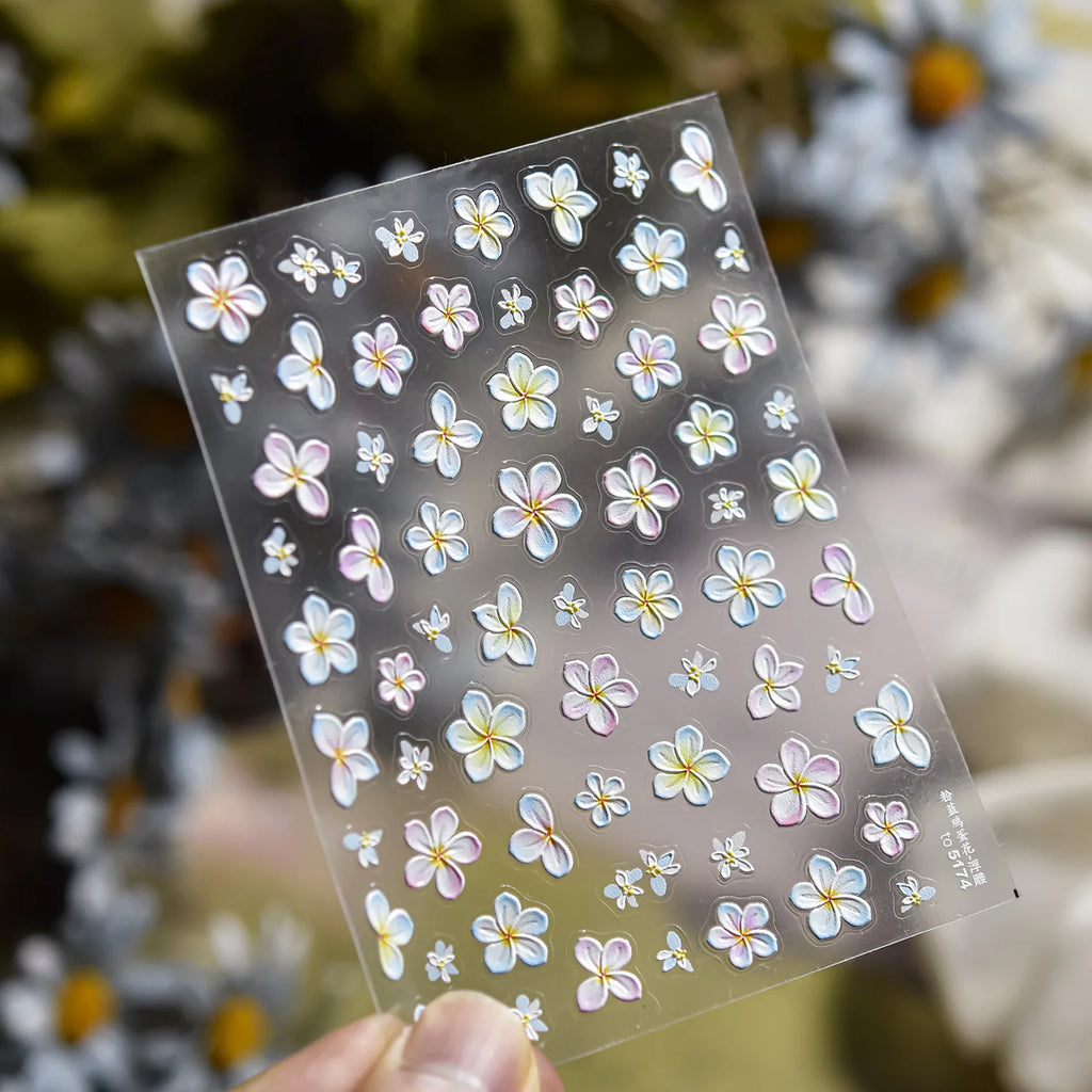 Metal Nail Stickers Exquisite Embroidered Rose Nail Art Accessories Stickers Back Glue Flowers Nail Charms Decals Manicure Tools