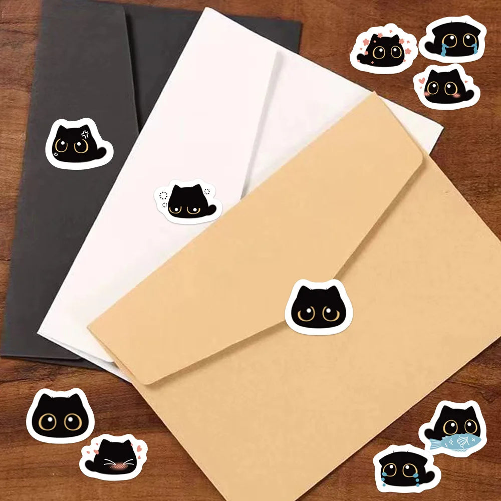 500Pcc/roll Cute Cat Stickers Creative DIY Envelope Sealing Stickers Stationery Children Reward Decor Stickers