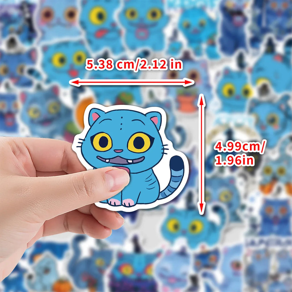 50/100 Pcs Cartoon Cat Funny Face Creative Stickers DIY Game for Storage Box Phone Laptop Stationery Box Cup Decals