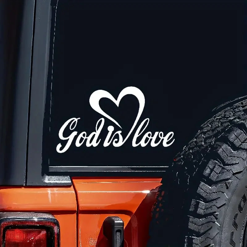 God Is Love With Heart Car Or Truck Window Laptop Decal Sticker, Vinyl Decal, Sticker For Cars, Windows, Laptops And More