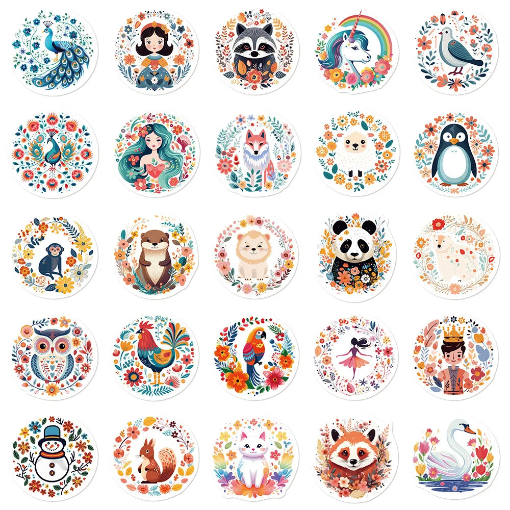 50/100PCS Cartoon Cute Stickers Laptop Luggage Phone Case Decoration Waterproof Stationery Notebook Stickers