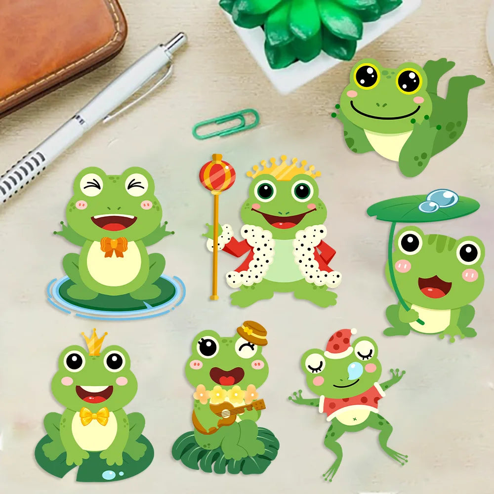 8/16/24Pcs Cartoon Frog Puzzle Large Size Make a Face Stickers for DIY Toys Decoration on Suitcase Fridge Album Notebook Decals