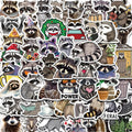 50PCS Cartoon Raccoon Sticker Nostalgia Home Decorated PVC Skateboard Coffee Art Picture Classic Waterproof  Bar Decal ﻿
