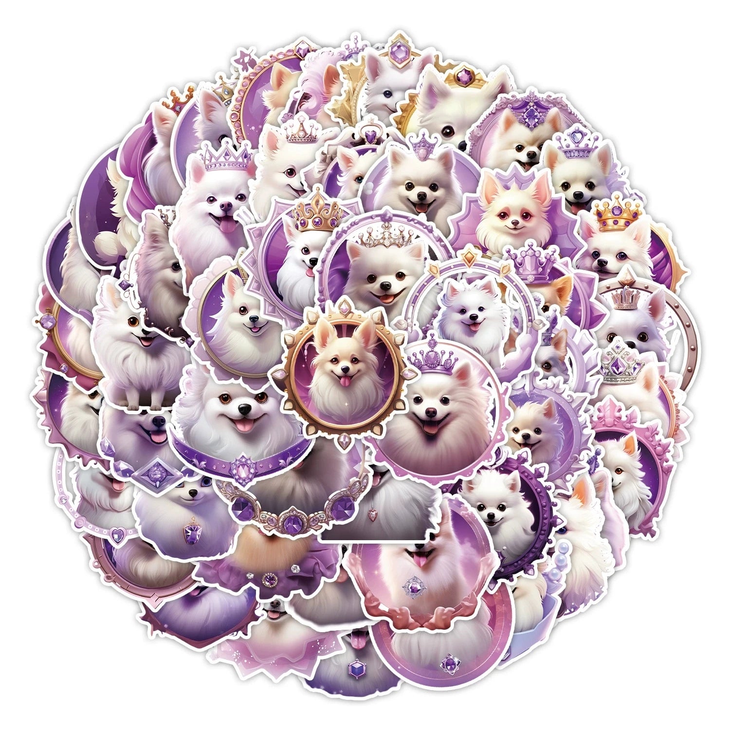 50/100PCS5 Princess Dog Graffiti Stickers Car Phone Luggage Decoration Stickers Waterproof Creative Stationery Cartoon Sticker
