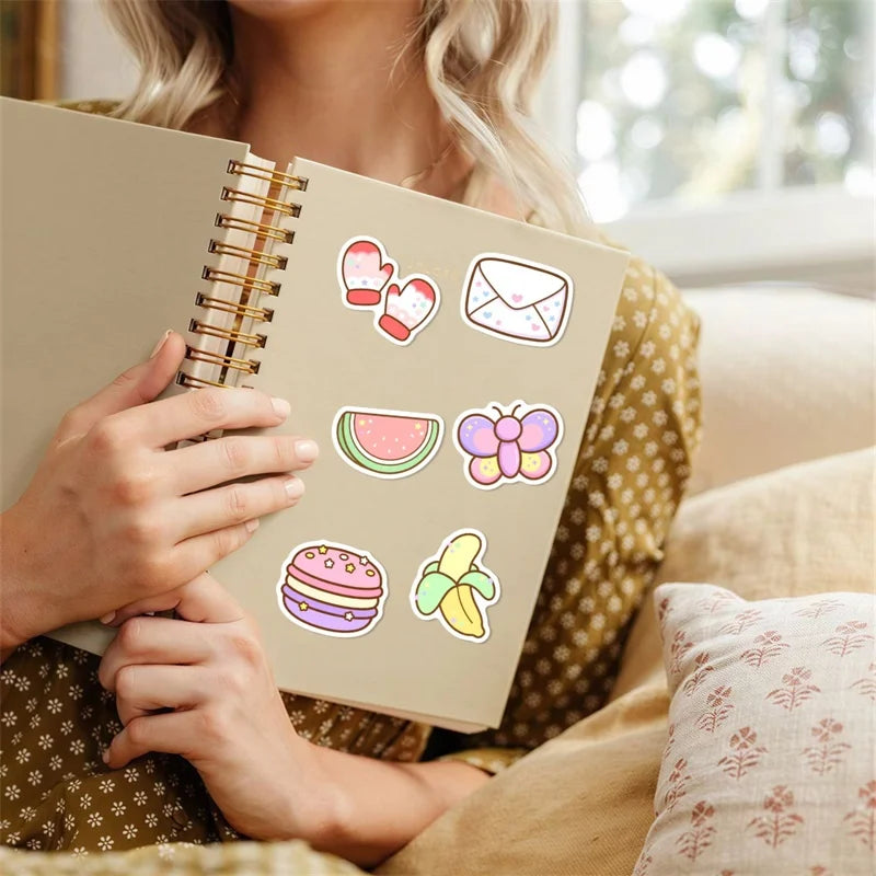 10/30/50PCS Cartoon INS Colored Sticky PVC Sticker Aesthetic Stationery DIY Laptop Luggage Skateboard Decoration Scrapbooking
