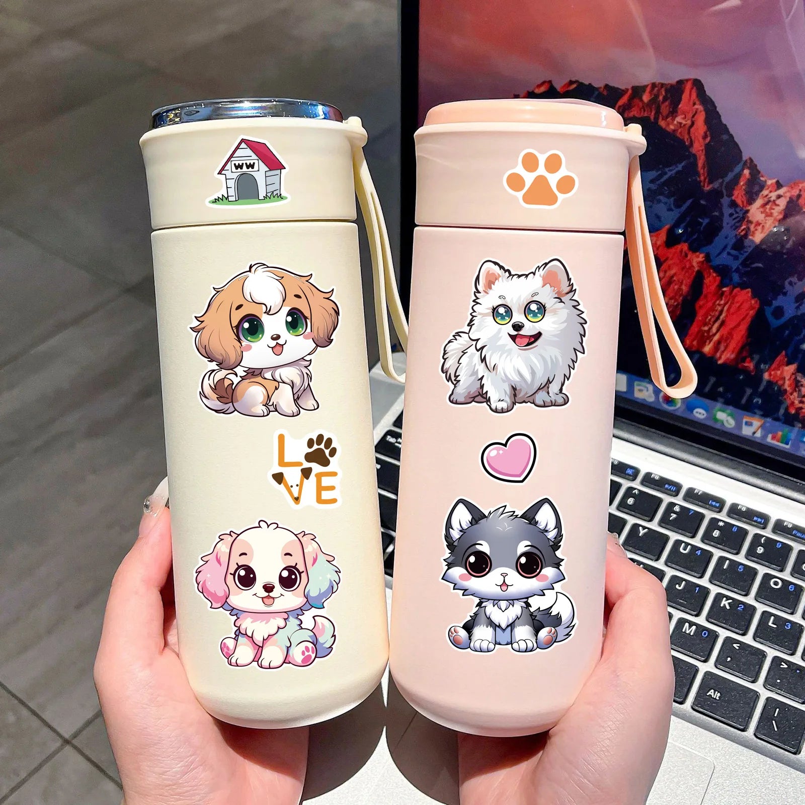 8/16/24PCS Cartoon Cute Dog Sticker Decor Phone Tablet Skateboard Waterproof DIY Children Stationery Decoration Fun Stickers