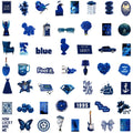 50-Pack Deep Blue Artistic Stickers for Phone Tablet Guitar Luggage Skateboard Notebook Stationery Decorative Graffiti Decals