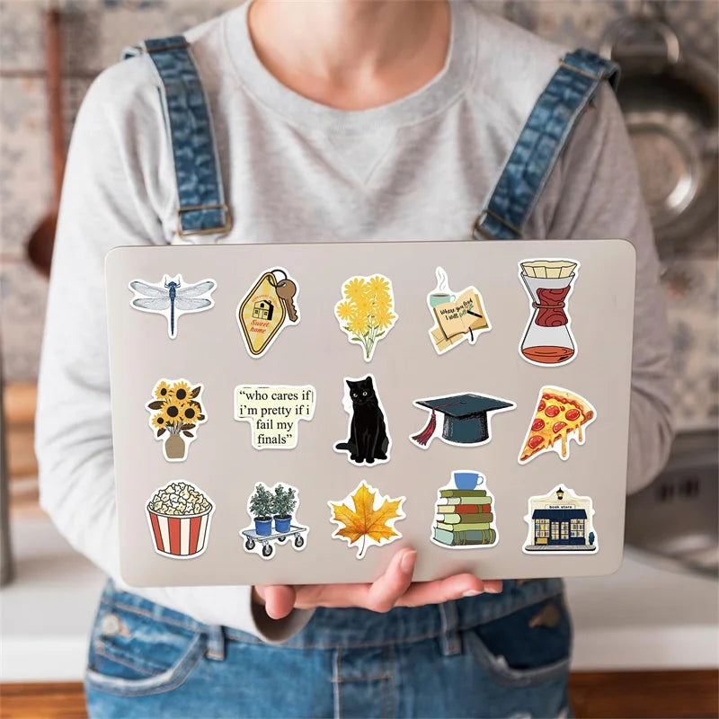 10/30/50PCS Kawaii Gilmore Coffee PVC Sticky Sticker Aesthetic DIY Children's Decoration Scrapbooking School Supplies