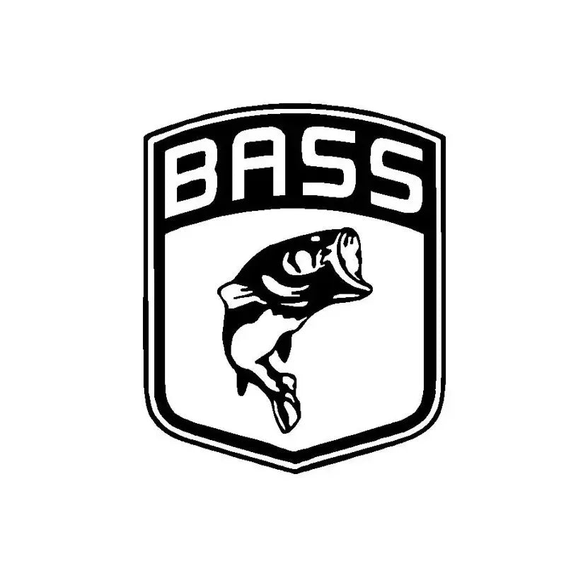 Bass Fish Shield Decal, 10.6cm X 12.7cm, Perfect For Fishing, Boating, And Car Accessories, Durable And Easy To Apply