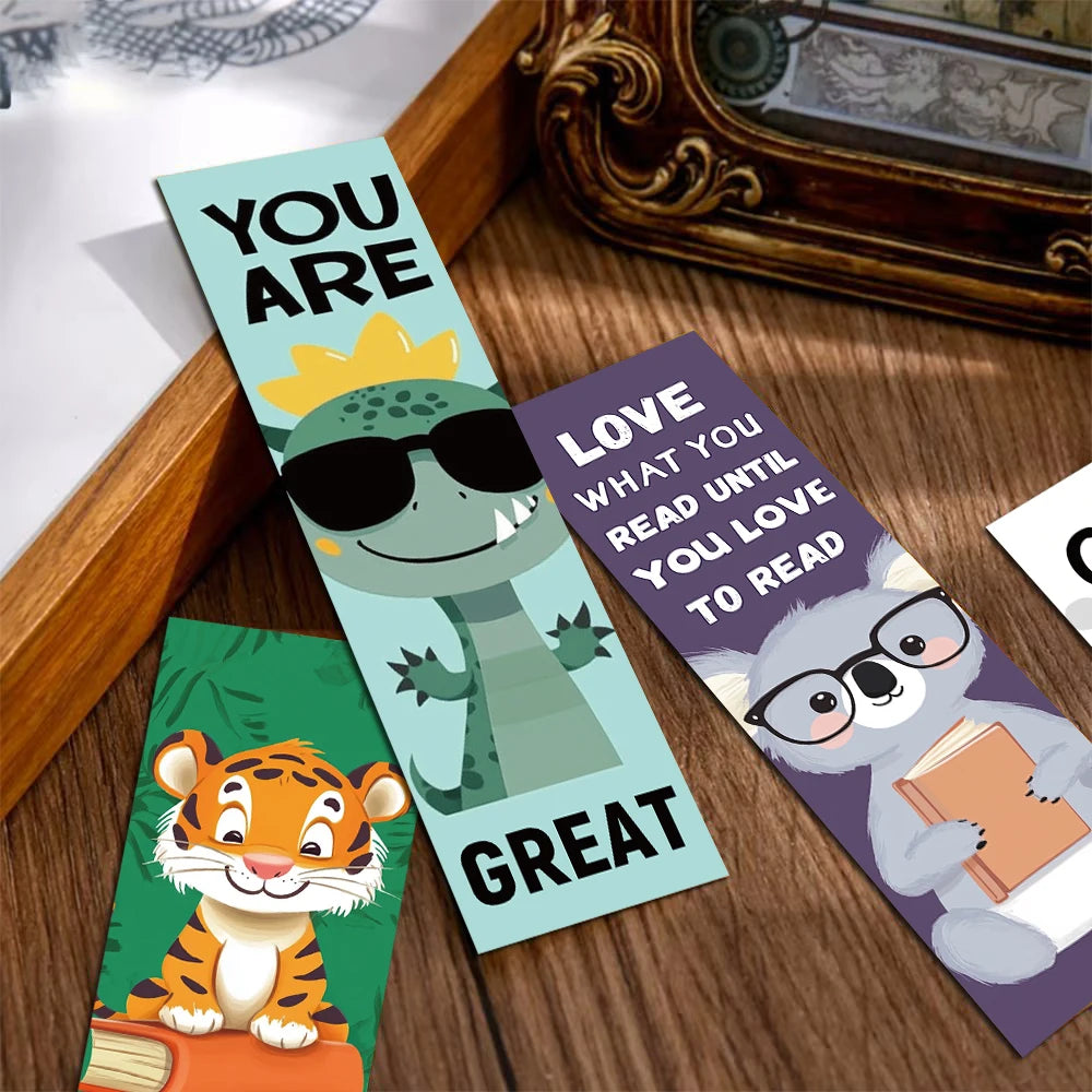 30PCS Animal Reading Bookmarks Annotations Decoration Creative Page Reading Handbook DIY Abstract Living Students Cards Bookmark