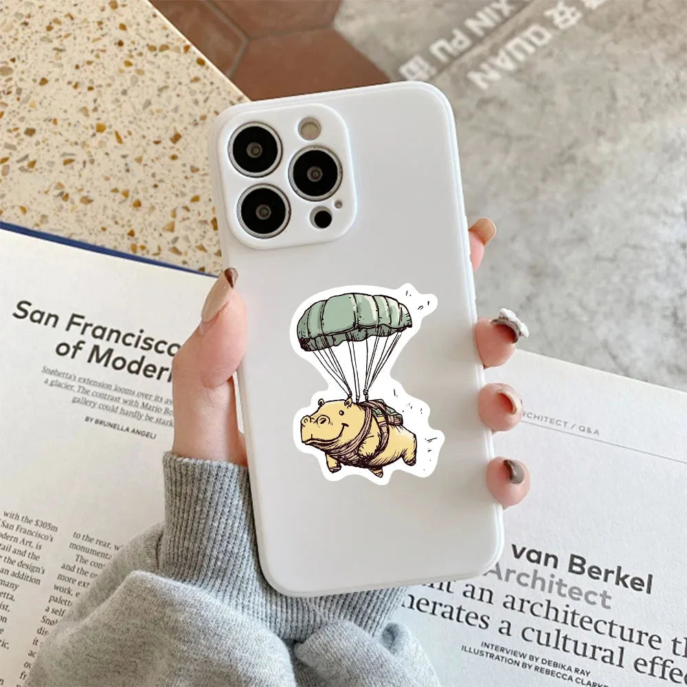 50PCS Creative Cute Hand drawn Animal Regular Decoration Stickers Phone Cases Laptop Cups Speaker Toy Stickers