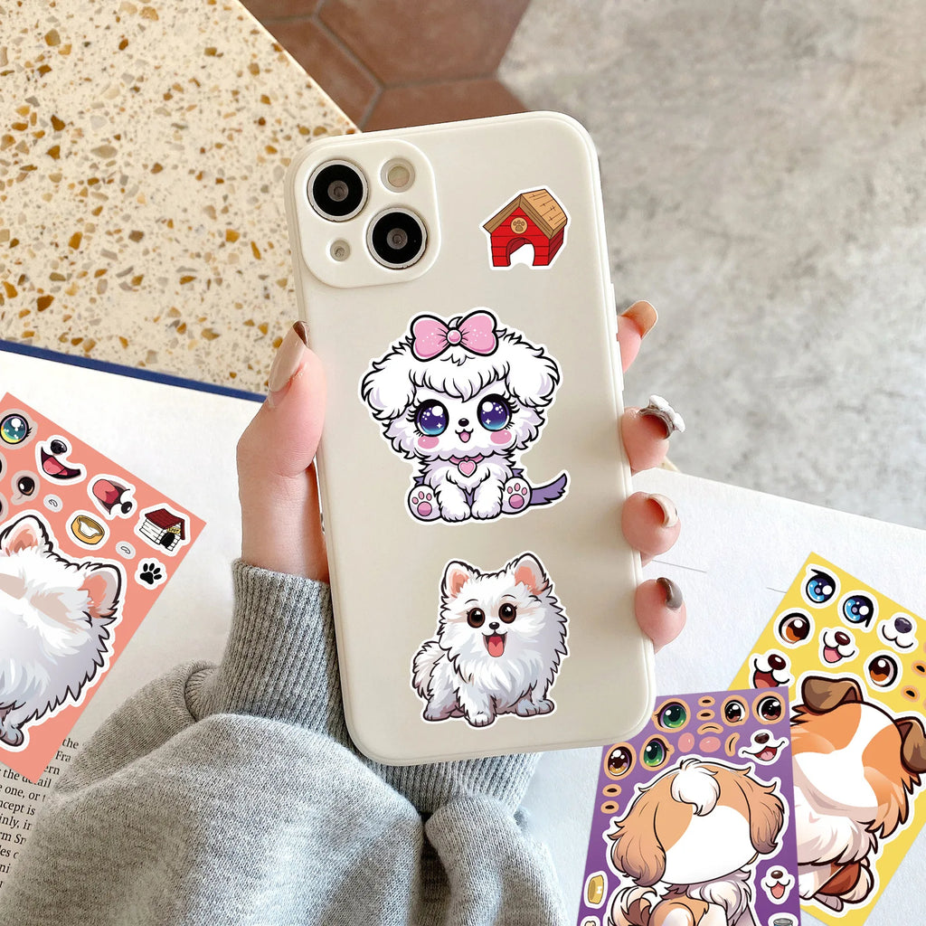 8/16/24PCS Cartoon Cute Dog Sticker Decor Phone Tablet Skateboard Waterproof DIY Children Stationery Decoration Fun Stickers