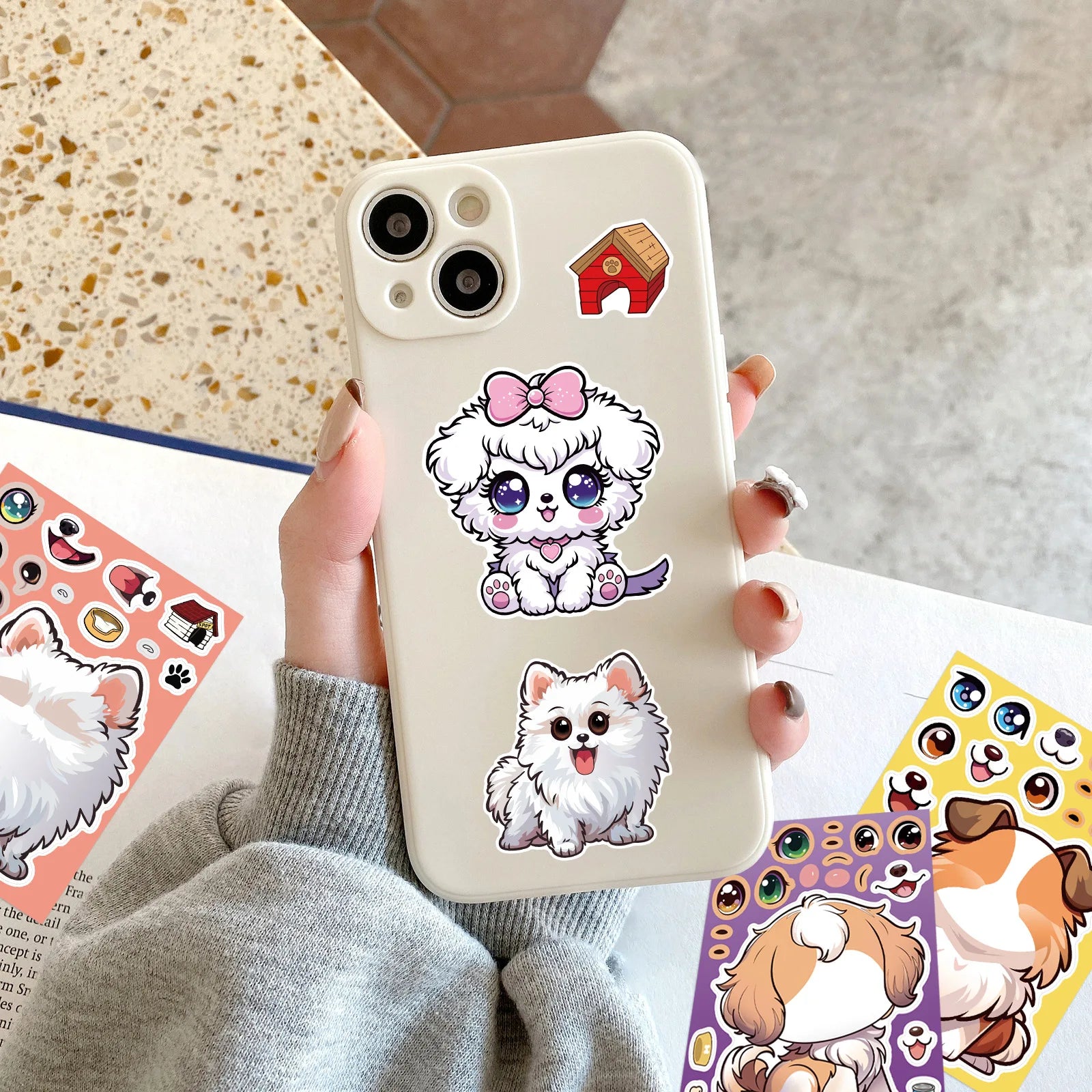 8/16/24PCS Cartoon Cute Dog Sticker Decor Phone Tablet Skateboard Waterproof DIY Children Stationery Decoration Fun Stickers