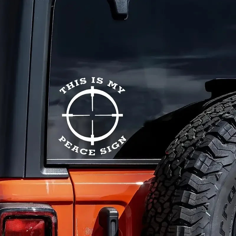 This Is My Peace Sign Target Scope Cross Hunt Funny Car Stickers For Laptop Water Bottle Motorcycle Vehicle Paint Toolbox Guitar