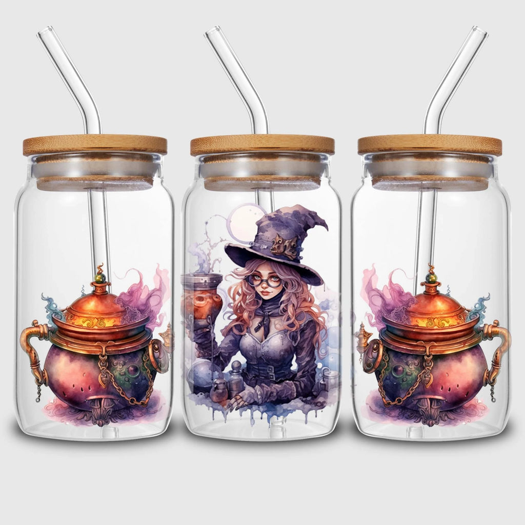 5 sheets Steampunk UV DTF Cup Stickers, DTF Friction Transfer Stickers, Waterproof Cartoon Transfer Stickers for 16oz Glass Cups