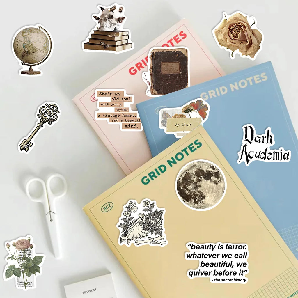50PCS Dark Aesthetic Graffiti Stickers Decorative Guitar Notebook Luggage DIY Waterproof Stationery Stickers