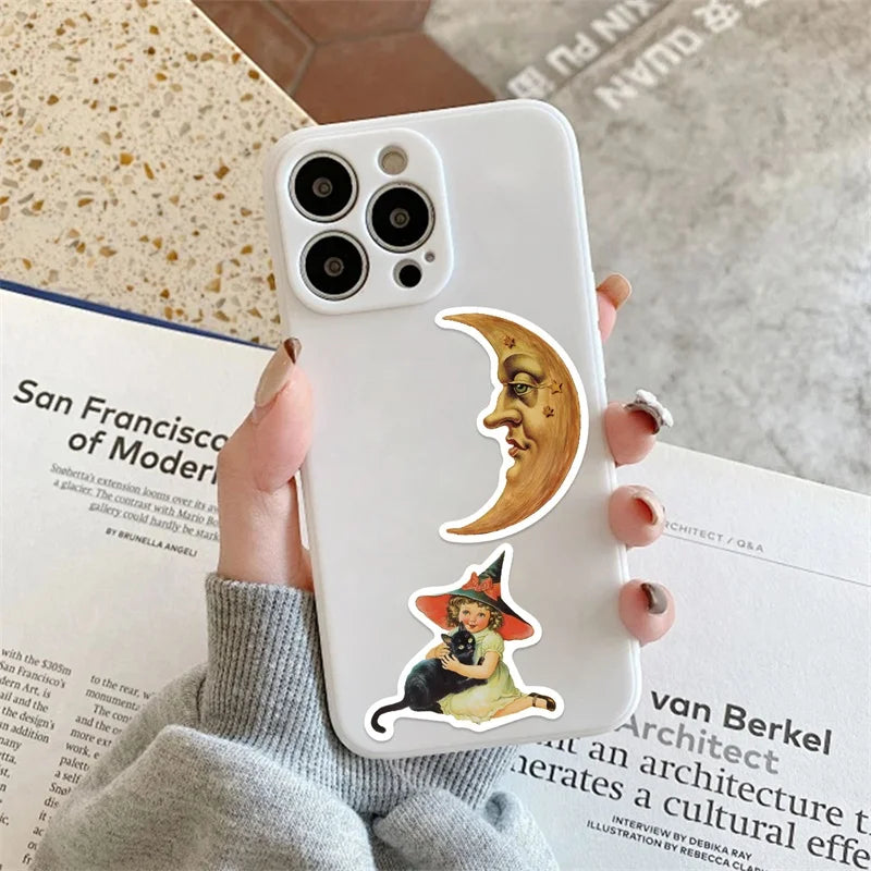 10/30/52PCS Cartoon Halloween Ghost PVC Sticky Sticker Aesthetic DIY Children's Decoration Scrapbooking School Supplies