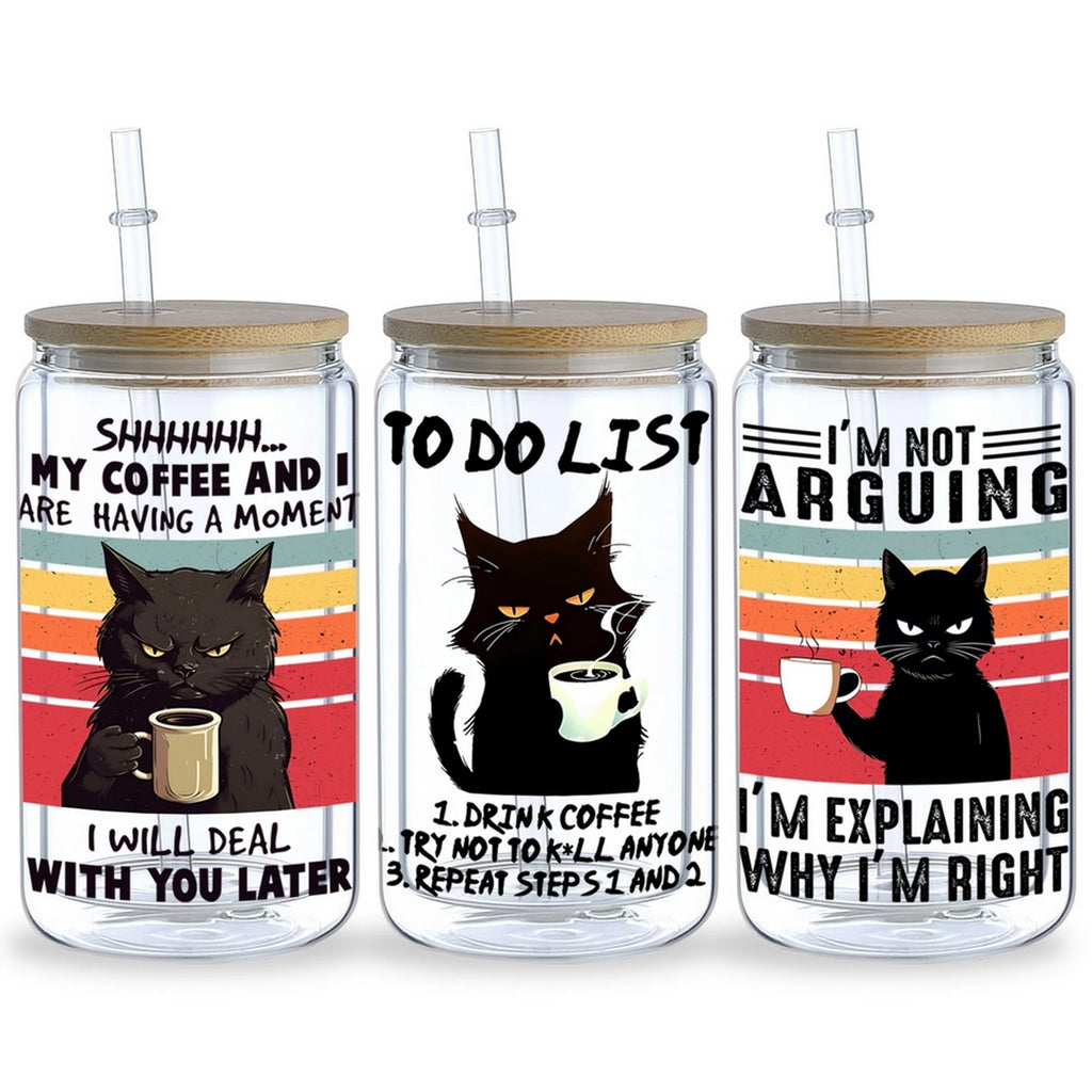 5 Sheet Animal UV DTF Cup Stickers, DTF Friction Transfer Stickers, Waterproof Cartoon Transfer Stickers for 16 Ounces Glass Cup