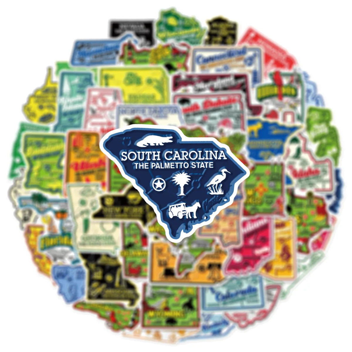 50 Pieces Of Map Doodle Stickers For Luggage, Water Cups, Mobile Phones, Diaries, Notebooks, Skateboards And Waterproof Stickers