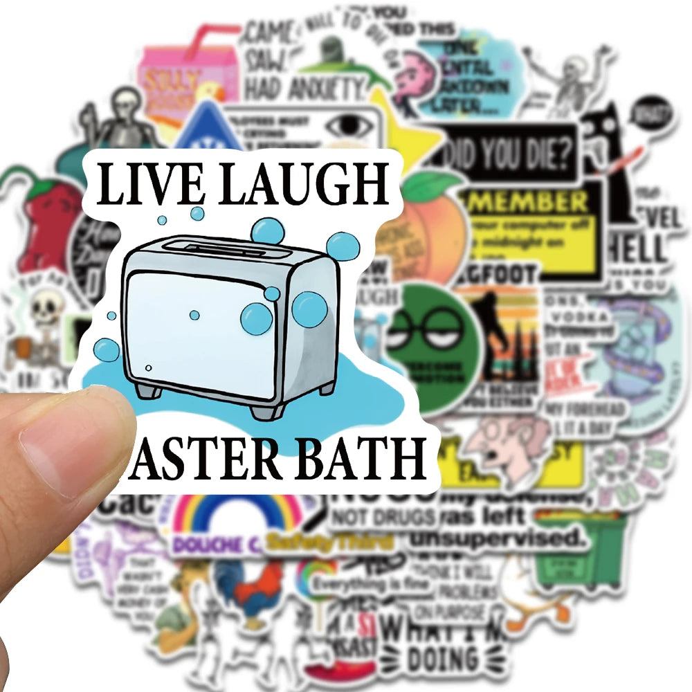 50PCS Snarky MEME Sticker Nostalgia Laptop Scrapbook Cafe Wall Art Picture Luggage Phone Home Cartoon Decoration Stickers ﻿