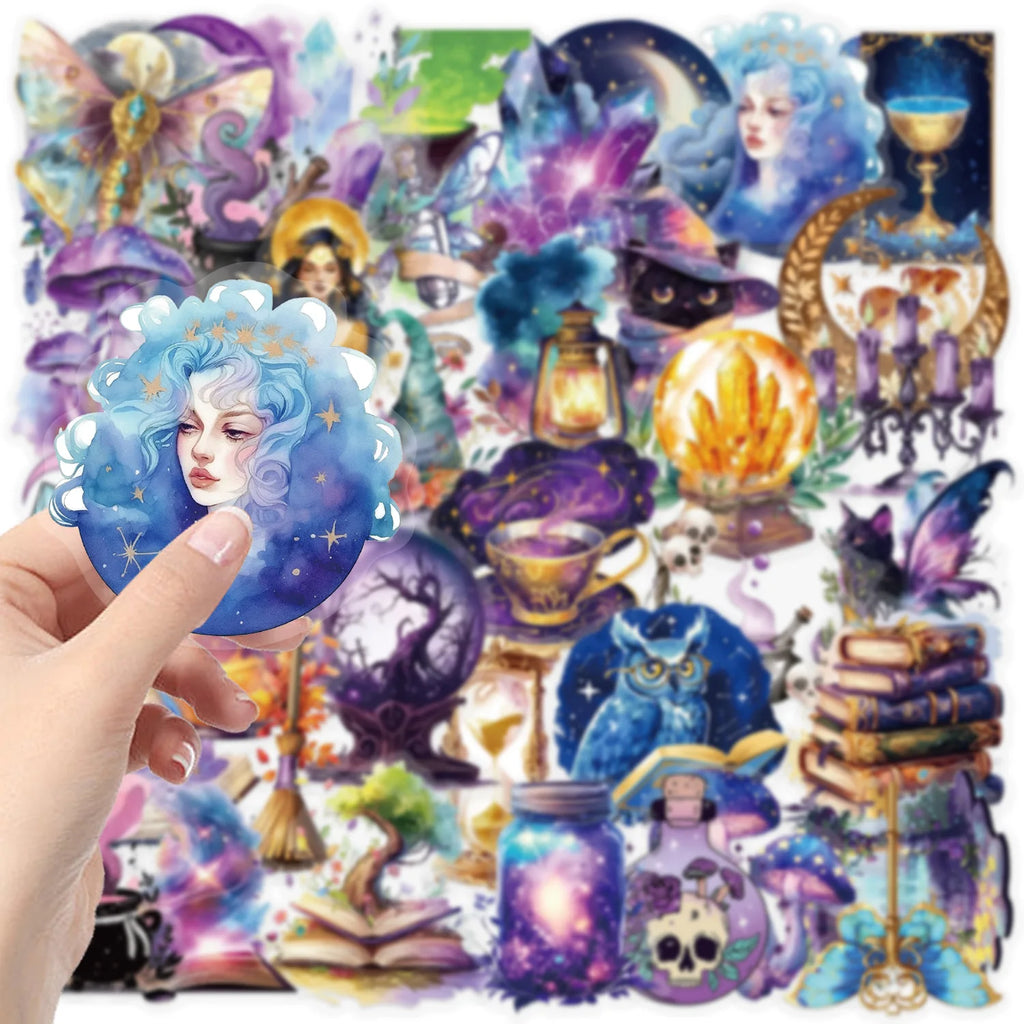 50PCS Magic Planet Stickers Magic Elements Exquisite Handheld Materials Phone Cases Laptops Suitcases Transparent Waterproof