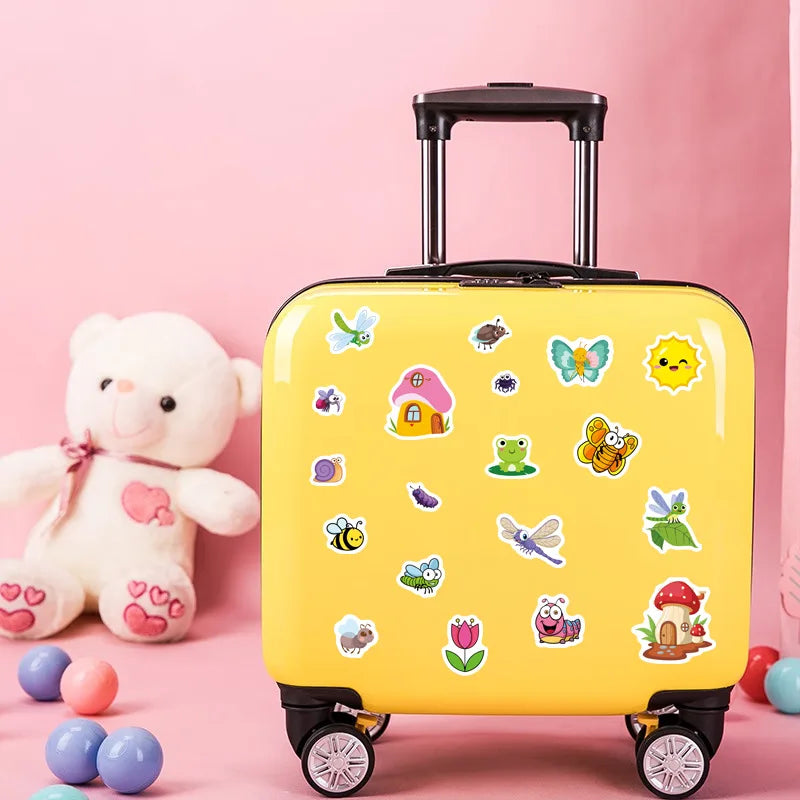 8/16/24Pcs Cartoon Outdoor Bottled World Puzzle Stickers, DIY Fun Decals for Stationery Notebook Diary Fridge Storage Box
