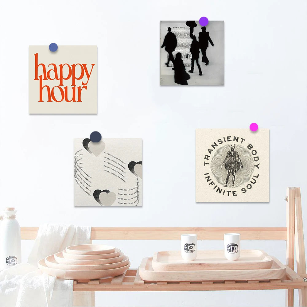 15PCS Mixed Color Card Photography Living Cartoon Harajuku Skateboard Coffee Art Pictures Bar Decoration Stickers Painting