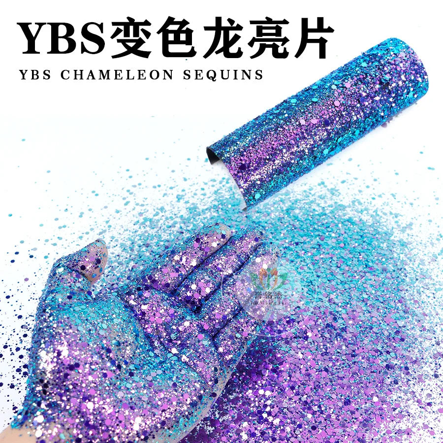 12g/bag Hexagonal Chameleon Nail Art Glitter 12Colors For Choice Scallion Powder Nail Art and Creative Crafts DIY Nails Sequins