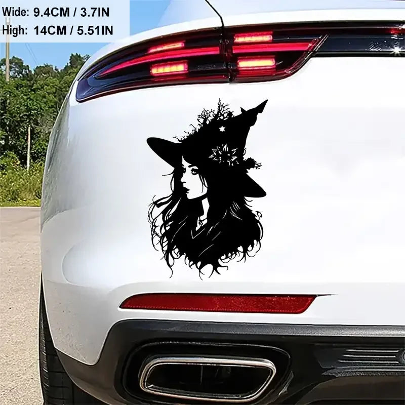 Floral Witch Car Stickers For Laptop Water Bottle Motorcycle Vehicle Paint Window Wall Cup Toolbox Guitar Scooter Decals Auto Ac