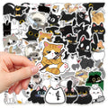 50/100PCS Cat with Knife Graffiti Stickers Cross border Cute Animals Cat DIY Phone Case Luggage Waterproof Stickers