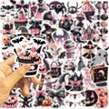 50/100PCS Cartoon Black Pink Halloween Graffiti Stickers Decorative Guitar Notebook Luggage DIY Waterproof