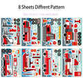 8PCS Fire Engineering Rescue Vehicle Creative Collage DIY, suitable for phone cases, tablets, and decorative toy stickers