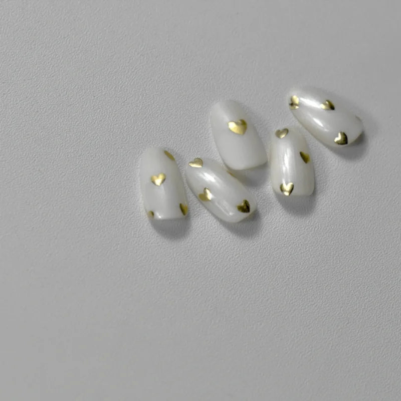 Gold Silver Love Heart Nail Art Accessories Stickers Laser Bronzing Love Self Adhesive Tranfer Slider 3D Nail Sticker DIY Decals