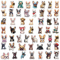 50/100 Pcs New Cartoon French Bulldog HD Colorful Stickers for Suitcase Thermos Stationery Box Toy Shelf Fridge Removable Decals