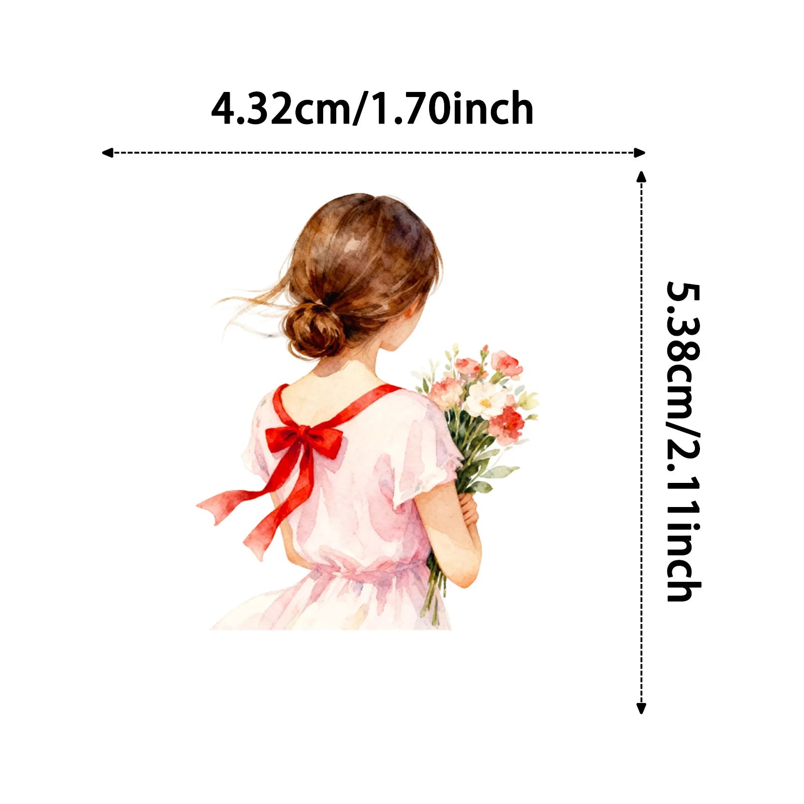 56PCS Watercolor Style Fashion Girl Silhouette Stickers, Office School Supplies Journal Notebook Fridge Aesthetic Sticker