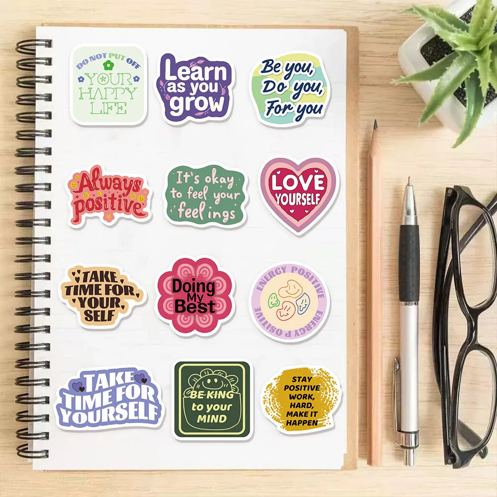 50PCS Positive Positive Stickers Harajuku Kawaii Skateboard Graffiti Stickers DIY Notebook Phone Case Manual Decorative Stickers