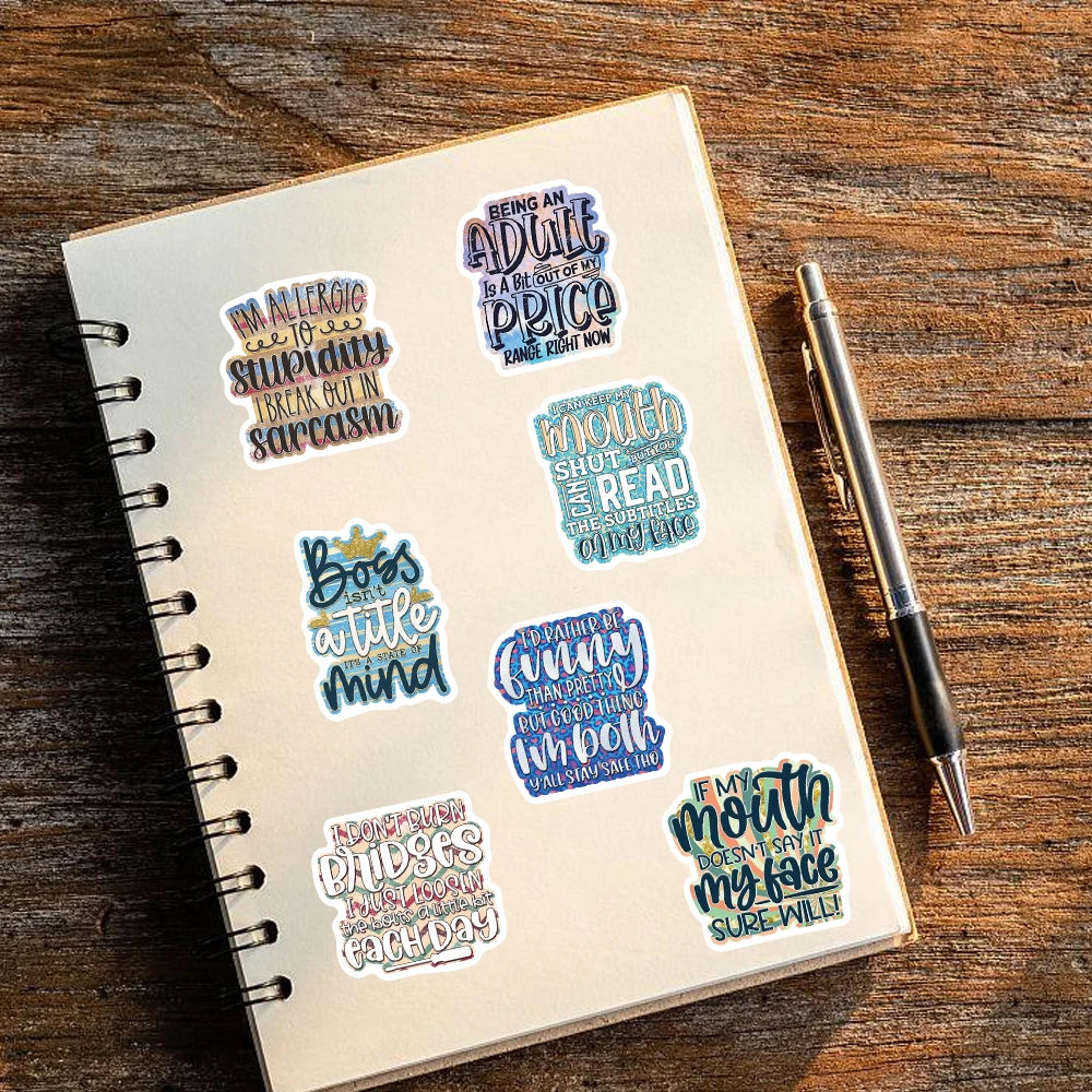 50PCS Sarcastic Stickers Kawaii Notebook Mysterious Laptop Luggage Guitar Scrapbooking Phone Waterproof PVC Phone Sticker  ﻿