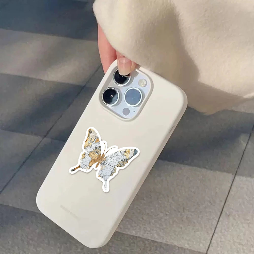 50PCS Retro Map Stickers Decorative DIY Creative Phone Cases, Laptop Cups, Speakers, Toy Stickers