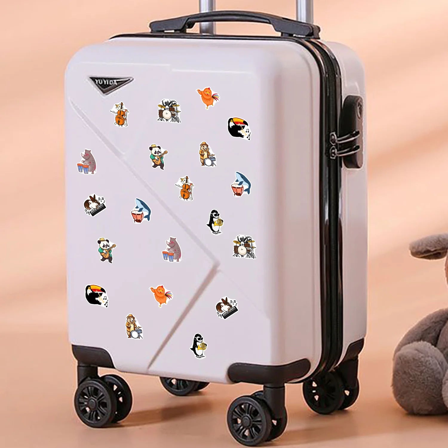 1Roll(500Pcs) Cute Animals Band Group Pattern Stickers 2.5cm/1.0'' 10 Designs Decals Diy Adorn Gifts Packs Home Decor Seal Label