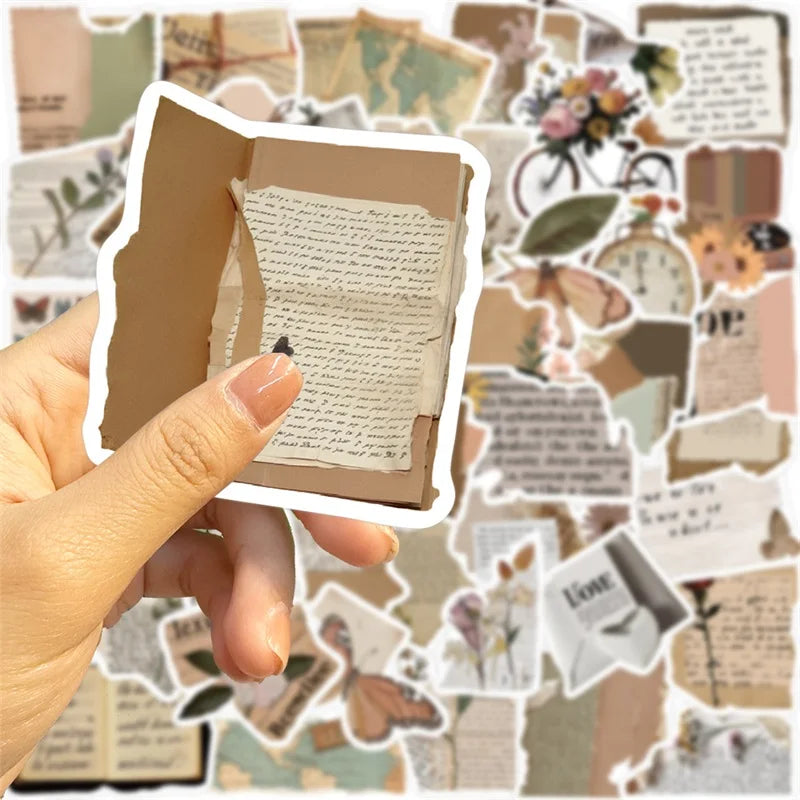 10/30/50PCS Copy Fragments PVC Sticker Aesthetic Children's Korean Stationery School Supplies Decoration Scrapbooking for Kids