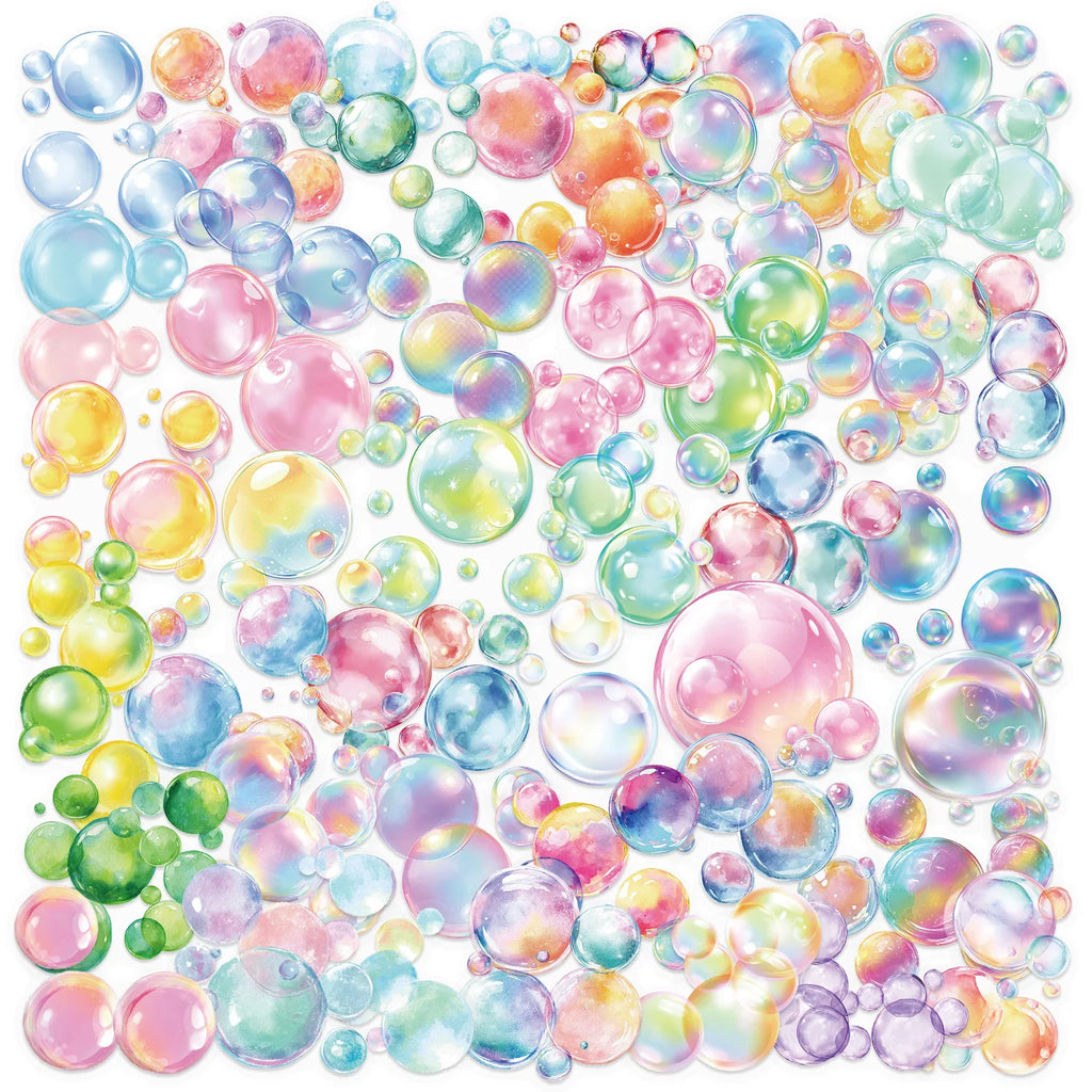 Variety 50PCS Cartoon Dream Bubble Sticker Pack Waterproof Transparent PET Booklet Decor Guitar Notebook Stationery Stickers