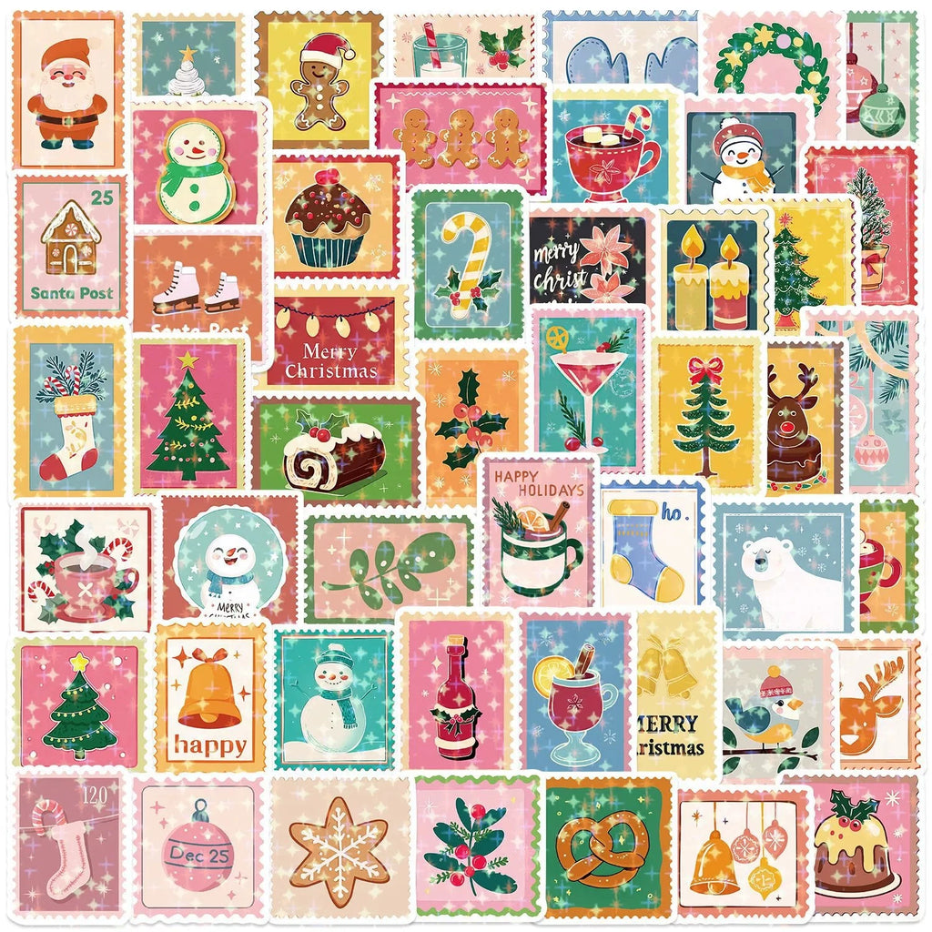 50/100PCS Cute Cartoon Christmas Graffiti Stickers Waterproof Stickers Decor for Notebook Stationery Helmets Skateboards