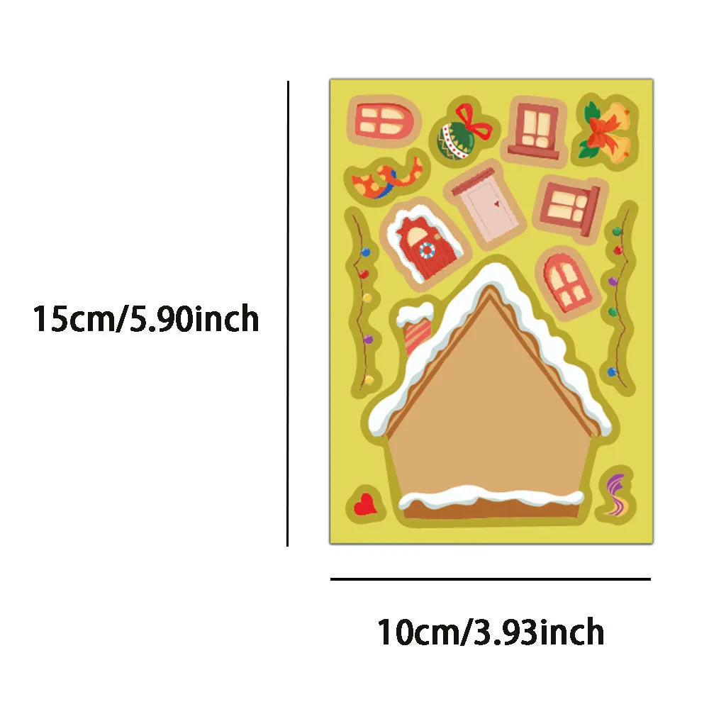 8PCS Creative Christmas Face Changing Series Collage Fun Stickers DIY Manual Luggage Skateboard Notebook Gooka Stickers