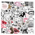50/100PCS Silver Lucky Girl Handbooks Creative Stickers Notebook Stationery Box Helmet Stickers